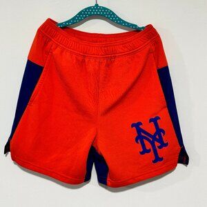 NY Mets Youth Size 8 Athletic Shorts Orange Blue MLB Genuine Merchandise